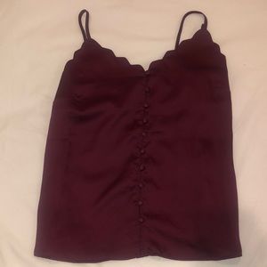 Maroon Satin Tank